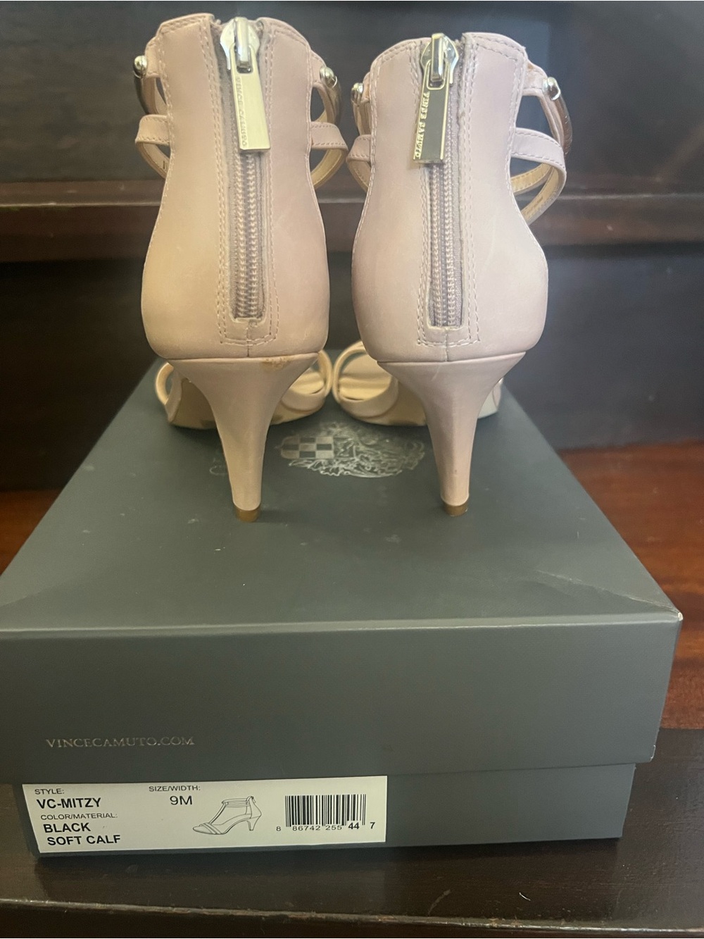 Vince Camuto Mitzy T-Strap Ankle Sandals-Nude/Pink Silver Hardware – Women’s 8.5 - Picture 7 of 8